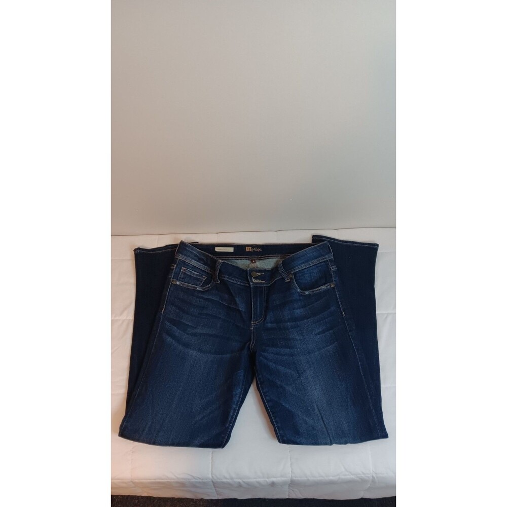 KUT from the Kloth Cameron Straight Leg Jean Dark Wash Distressed Womens Size 8